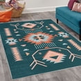 thumbnail image 2 of Southwestern Decorative Rug, Ethnic Illustration of a Zigzags Design Triangular Iconic Art Motifs, Quality Carpet for Bedroom Dorm and Living Room, 6 Sizes, Dark Teal, by Ambesonne, 2 of 4