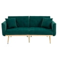 thumbnail image 2 of Modern Velvet Sofa Loveseat Set with Sturdy Frame & Breathable Fabric,Sofa bed (Green), 2 of 9