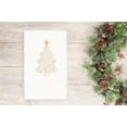 thumbnail image 3 of Linum Home Christmas Scroll Tree Embroidered White Turkish Cotton Hand Towel, 3 of 3