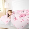 thumbnail image 4 of jejeloiu Initial Letter N Bedding Comforter Set,Kawaii Bow Bowknot Twin Comforter Sets,Light Pink Bedding Set For Girls,Breathable Bedroom Decoration Reversible,2-Piece, 4 of 8