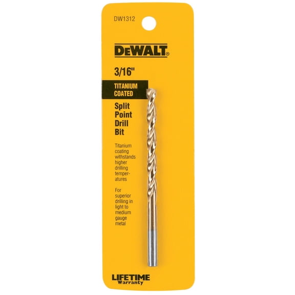 DEWALT ACCESSORIES 3/16-In. Titanium-Coated Drill Bit DW1312