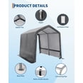 thumbnail image 2 of 7X12 FT Heavy Duty Outdoor Storage Shed with Roll-Up Door - Waterproof Portable Shelter for Tools & Equipment, Rust-Resistant Steel Frame,Grey, 2 of 7