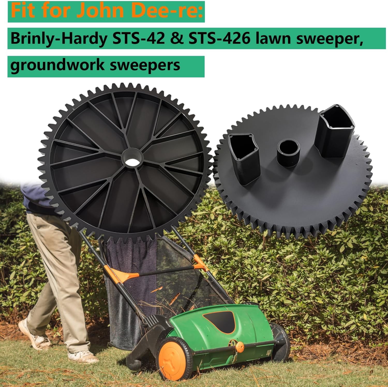 2 Packs R-2280 42-In John D-eere Brinly-Hardy STS Lawn Sweeper 60-Tooth Gears