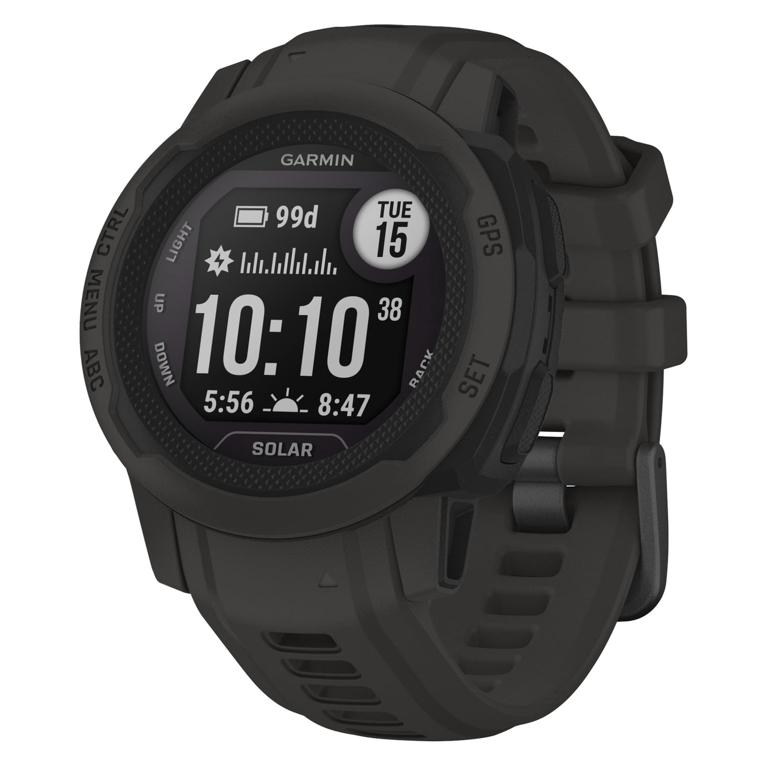 Garmin Instinct 2X Solar Rugged GPS Smartwatch, Graphite, Power