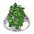 thumbnail image 3 of Cocktail 3.57 Ctw Chrome Diopside 925 Sterling Silver Women Midi Finger Christmas Ring Size US- 8.5, 3 of 8