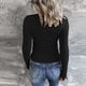 thumbnail image 4 of Camiseta Henley de manga larga para mujer: camiseta ajustada con botones, tejido de punto acanalado, cuello redondo, perfecta para combinar en invierno., 4 of 7