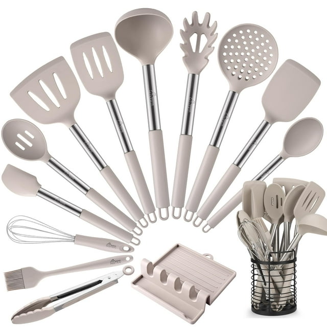 Juego de utensilios de cocina HOTEC de silicona resistente al calor, 14 piezas