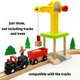 thumbnail image 4 of Set de juguetes con grúa de madera con vagones de tren para niños de 3 a 5 años, 4 of 8