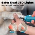thumbnail image 3 of Molinillo de uñas para perros Casfuy, 6 velocidades, recargable, eléctrico, azul, 3 of 9