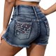thumbnail image 3 of WILLBEST Jeans Mujer Pantalones Cortos de Mezclilla Para Mujer, Cintura Alta, Casuales, Cómodos, Diseño Estampado, Versátiles, Para Primavera, Verano y Otoño, Para Uso Diario, de Fácil Cuidado., 3 of 8