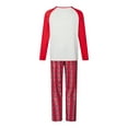 thumbnail image 5 of Christmas Pajamas for Family, Long Sleeve Elf Print Tops + Plaid Pants Set Sleepwear Loungewear, 5 of 10