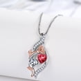 thumbnail image 5 of Taioiat Double Birthstone Necklaces for Women 18K Gold Plated Birthstone Rose Flower Jewelry Anniversary Valentines Day Mother's Day Birthday Gifts for Her Wife Girlfriend Mom, 5 of 7