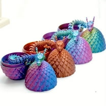 8pcs 3D Printed Flexible Dragon Figures with Eggs, Jointed Dragon Toys and Collectible Decor