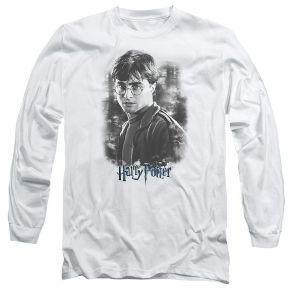 Harry Potter Harry In The Woods Long Sleeve Adult 18/1 T-Shirt  White