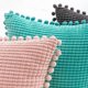 thumbnail image 4 of 2 cushion covers, pom poms for cushion covers in corduroy, decorative cushion cover for sofa living room bedroom cafeteria, 45x45 cm, 4 of 4