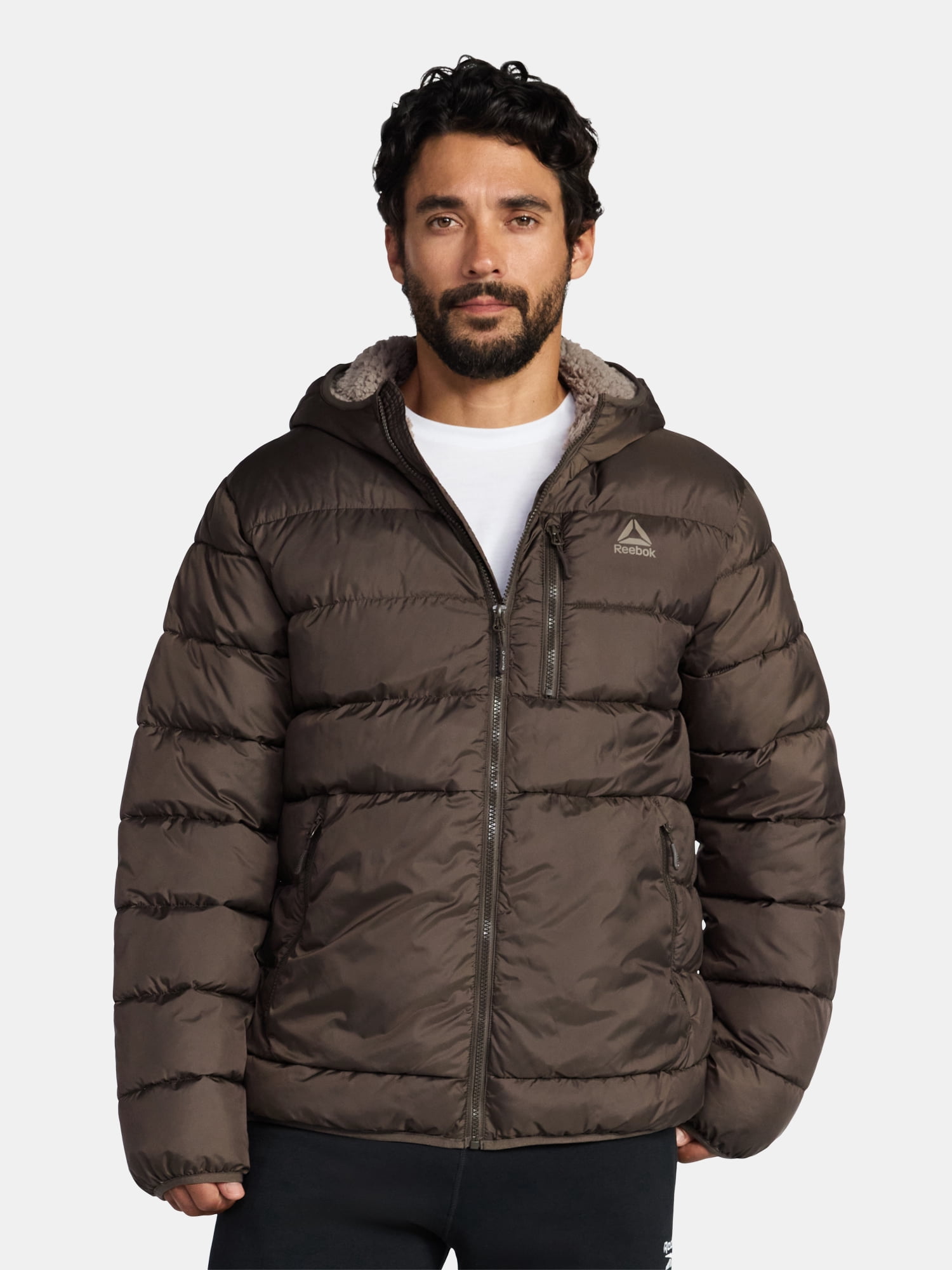 Reebok Men and Big Men's Puffer Coat with Hood, Heavyweight, Sizes S-3XL