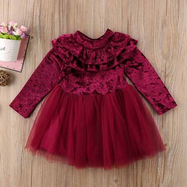 Baby Lace Ruffle Trim Bow Front Velvet Dress With Headband  Girls winter  dresses, Dresses kids girl, Cute baby dresses