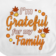 thumbnail image 4 of Inktastic I'm Grateful for My Family in Orange with Fall Leaves Boys or Girls Baby Bib, 4 of 4