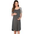 thumbnail image 3 of Chemise de Nuit 3 en 1 pour Accouchement/travail/allaitement, Robe de Maternité/hôpital pour Femmes/vêtement de Nuit pour l'Allaitement, 3 of 5