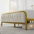 thumbnail image 6 of iPormis Full Bed Frame with  USB Ports,12" Underbed Storage Space,Metal Platform Bed, with Velvet Upholstered Headboard & Footboard, Beige, 6 of 9