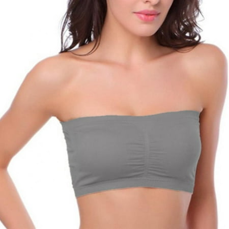 

Summark Strapless Comfort Wireless Bra with Slip Silicone Bandeau Bralette Tube Top