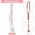 thumbnail image 2 of Knotted Rosary Necklaces Easter Lightweight Long String Necklace 74cm/29.13 inch Knotted Cord Rope with Braid Rosary Beads Necklace for Men Women Colorful, 2 of 9