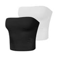 thumbnail image 5 of POROPL Womens Tube Top Cropped Seamless(Black+White,2 Pack,Size S-XL), 5 of 5