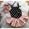 3PCS Newborn Toddler Clothes Baby Girls Romper+Dress Shorts+Headband Outfit Sets