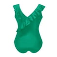 thumbnail image 5 of WREESH Women's Ruffled V-Neck One Piece Swimsuit, Full Coverages Tummy Control Bathing Suit with Adjustable Back Tie Mint Green, 5 of 5