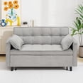 thumbnail image 4 of Bellemave Sleeper Sofa Bed 3-in-1 Convertible Couch with Pullout Bed, Futon 2-Seater Loveseat with Toss Pillows and Storage Pockets, 3 Level Adjustable Backrest Sofa for Living Room （Gray）, 4 of 8