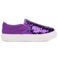 thumbnail image 3 of Toddler Girls Sneakers loafer Shoes Slip On Little Kids Canvas Flipping Sequins Color Change Glimmer Glitter Sparkle Low Top Non Slip Rubber Sole Lightweight Fashion Casual Purple Size 7, 3 of 5