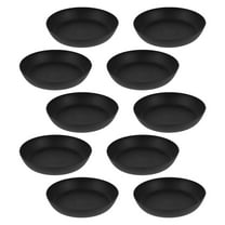 Toyvian 10Pcs Round Black Planter Saucers with Sleek Design Ideal for Succulent Plants and Waterproof Function