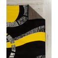 thumbnail image 5 of Oxford Collection Rugs - Yellow, Grey, Black, Retro Abstract Design Premium Soft Area Rug (5'1" x 7'2" Rug Size), 5 of 5