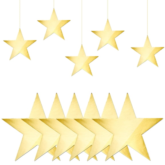 80pcs 6 Inch golden Star Cutouts Cardboard Stars Decorative Cutout Double Sided Star Paper Cut Outs Decoration for Bulletin Board Classroom Wall Party Movie Night Party DIY Crafting Supplies