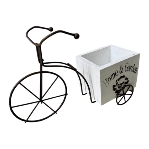Maceta para bicicleta, maceta para bonsái, maceta creativa, soporte para plantas con forma de triciclo, jardinera para bicicleta Blanco