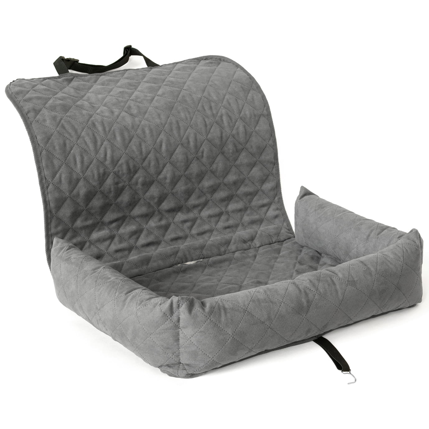 PetBed2Go Grey Large Pet Bed Cushion & Car Seat Cover 52x20x7