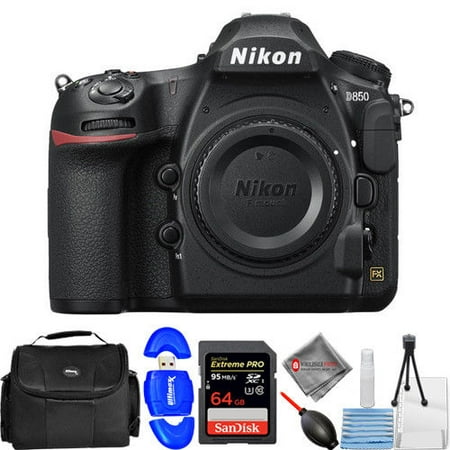 Nikon D850 DSLR Camera (Body Only) w/ 64GB + DSLR Bag + Cleaning Kit Bundle