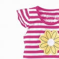 thumbnail image 4 of Kaprioy Girls Summer Outfits Flower Graphic Tops Casual Striped Tshirt Flying Short Sleeves Shirts Capri Pant Set Playwear, 4 of 5