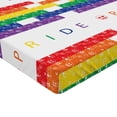 thumbnail image 2 of Ambesonne Emoji Pride Fitted Sheet, Simple Rainbow Stripes, Twin XL Size, White and Multicolor, 2 of 3