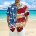 thumbnail image 2 of JGNGSHN Men's July 4th Independence Day Shirts Trendy Short Sleeve Button Up T-Shirts Casual Summer Vacation Shirt, 2 of 10