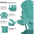 thumbnail image 4 of Set of 4 HDPE Folding Adirondack Chairs with Cup Holders, Weather Resistant Patio Chairs for Porches, Patios, Poolsides and Decks, 4 of 8