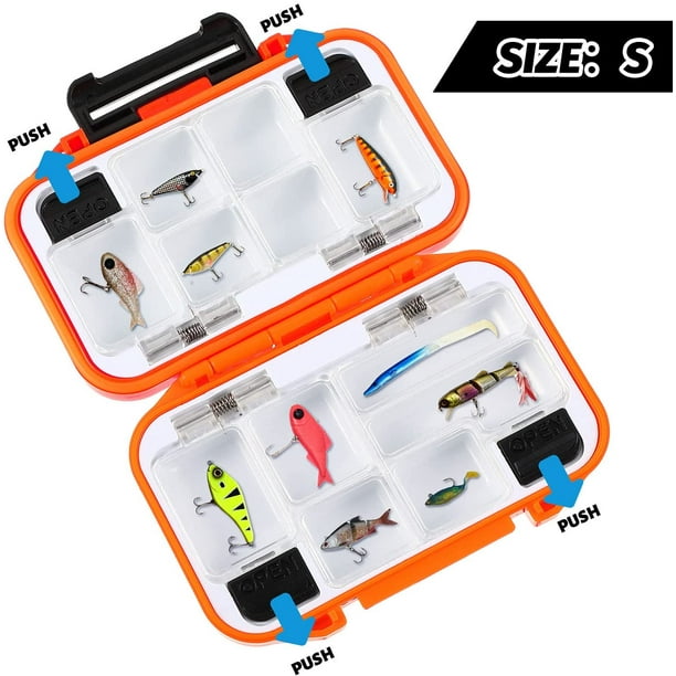Bqhagfte 2 Pieces Mini Fishing Vest Box Waterproof Fishing Tackle Box Mini Utility Fishing Lures Box Small Organizer Box Containers For Trout, Jewelry