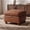Caramel, variant on 26" Square Storage Ottoman, Vintage Faux Leather, Dark Brown