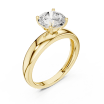 Zuwelria Luxurious Promise Ring | 1.75 Carat Round Cut Moissanite Diamond Ring for Engagement | D/VVS1 Solitaire Ring for Wedding | 18K Yellow Gold over Silver Size 5