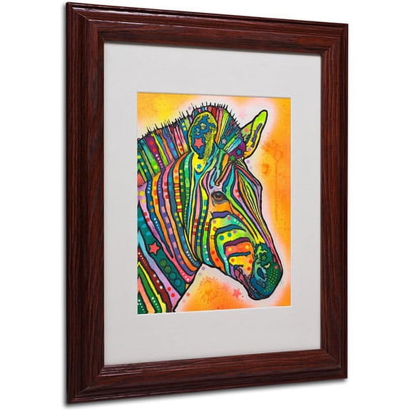 Trademark Fine Art "Zebra" Canvas Art by Dean Russo, Wood Frame