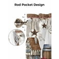 thumbnail image 7 of Curtain Valance for Windows,Country Star Farmhouse Home Kitchen Valances Rod Pocket Short Curtains,Retro Brown Wood Board Window Treatment Panel for Bedroom Bathroom 42"x18", 7 of 7