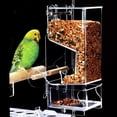thumbnail image 2 of Alimentador automático de jaula para pájaros, alimentador de loros con percha, alimentador de semillas de acrílico transparente, accesorios de jaula para cacatúas pequeñas y medianas TUNC Sencillez, 2 of 4