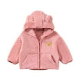 thumbnail image 3 of Winter Fleece Padded Jacket for Boys Girls Toddler 6Mouth-6Years Unisex Children Kids Long Sleeve Hooded Full Zipper Warm Jacket Coat Pink 4 Years, 3 of 10
