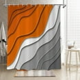thumbnail image 2 of Burnt Orange Shower Curtain, Orange Grey Ombre Aqua Beach Waves Abstract Ocean Modern Bathroom Curtain Home Decor Waterproof Fabric Machine Washable with 12 PCS Hooks,72" Wx72 L, 2 of 6