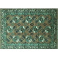 thumbnail image 1 of Ahgly Company Machine Washable Indoor Rectangle Oriental Turquoise Blue Industrial Area Rugs, 2' x 3', 1 of 4